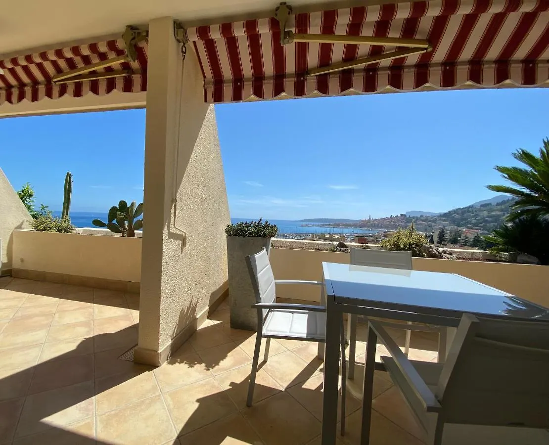 Mansfield Vue Carte Postale Terrasse Piscine Calme Port A 200M A Pied Apartment Menton
