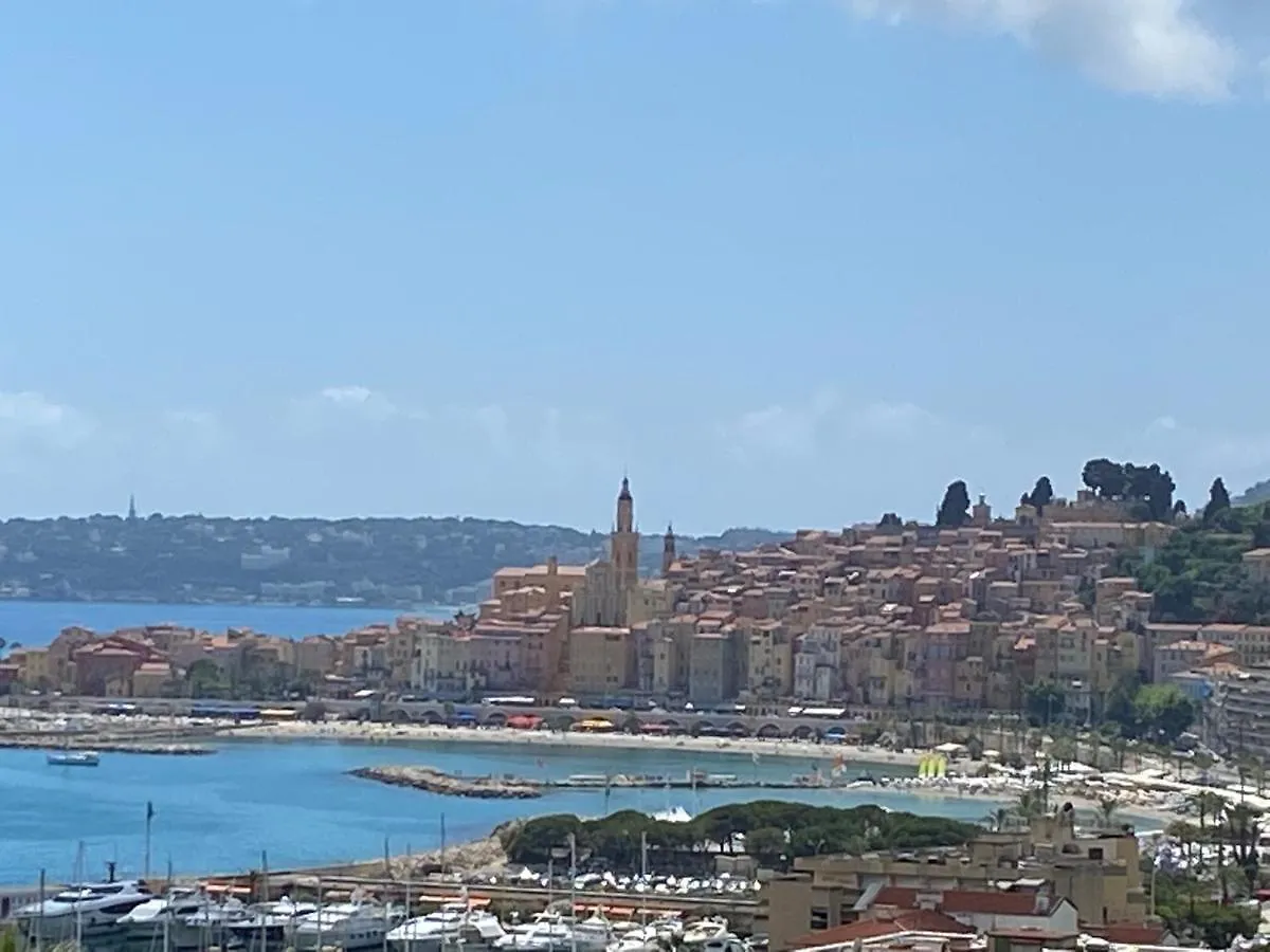 Mansfield Vue Carte Postale Terrasse Piscine Calme Port A 200M A Pied Apartment Menton 0*,