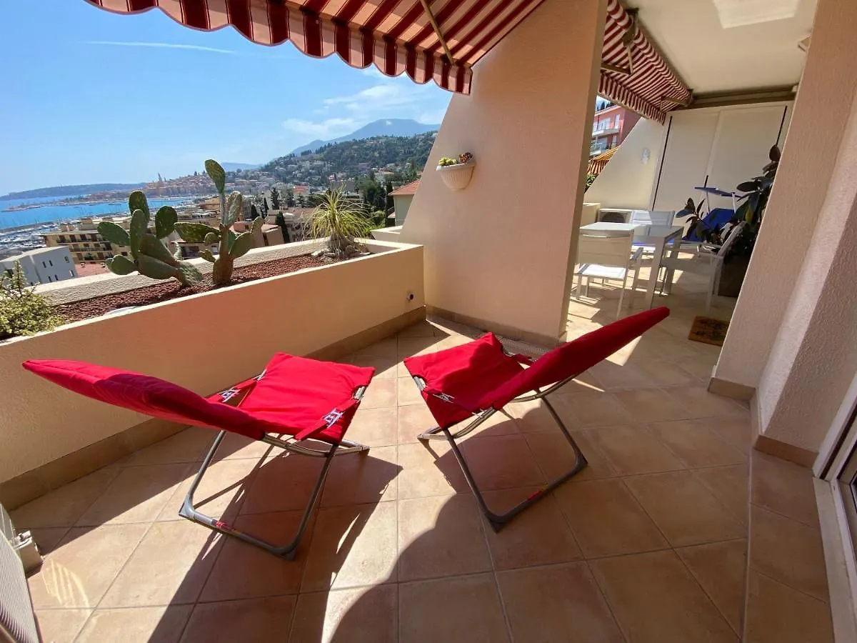 Mansfield Vue Carte Postale Terrasse Piscine Calme Port A 200M A Pied Apartment Menton